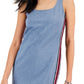 Vestido feminino Tommy Hilfiger French Terry sem mangas, azul, tamanho pequeno