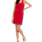 Vestido feminino Tommy Hilfiger French Terry sem mangas, vermelho, tamanho grande