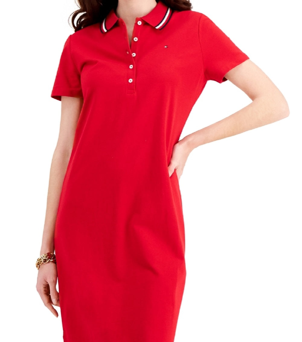 Vestido polo midi feminino Tommy Hilfiger vermelho tamanho X pequeno