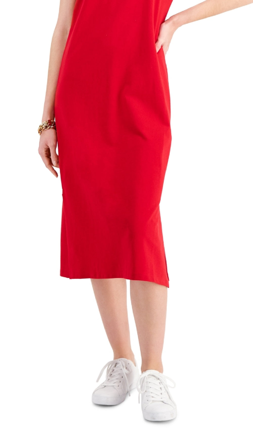 Vestido polo midi feminino Tommy Hilfiger vermelho tamanho X pequeno