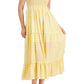 Vestido feminino Tommy Hilfiger xadrez sem mangas, amarelo, tamanho médio