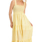 Vestido feminino Tommy Hilfiger xadrez sem mangas, amarelo, tamanho médio