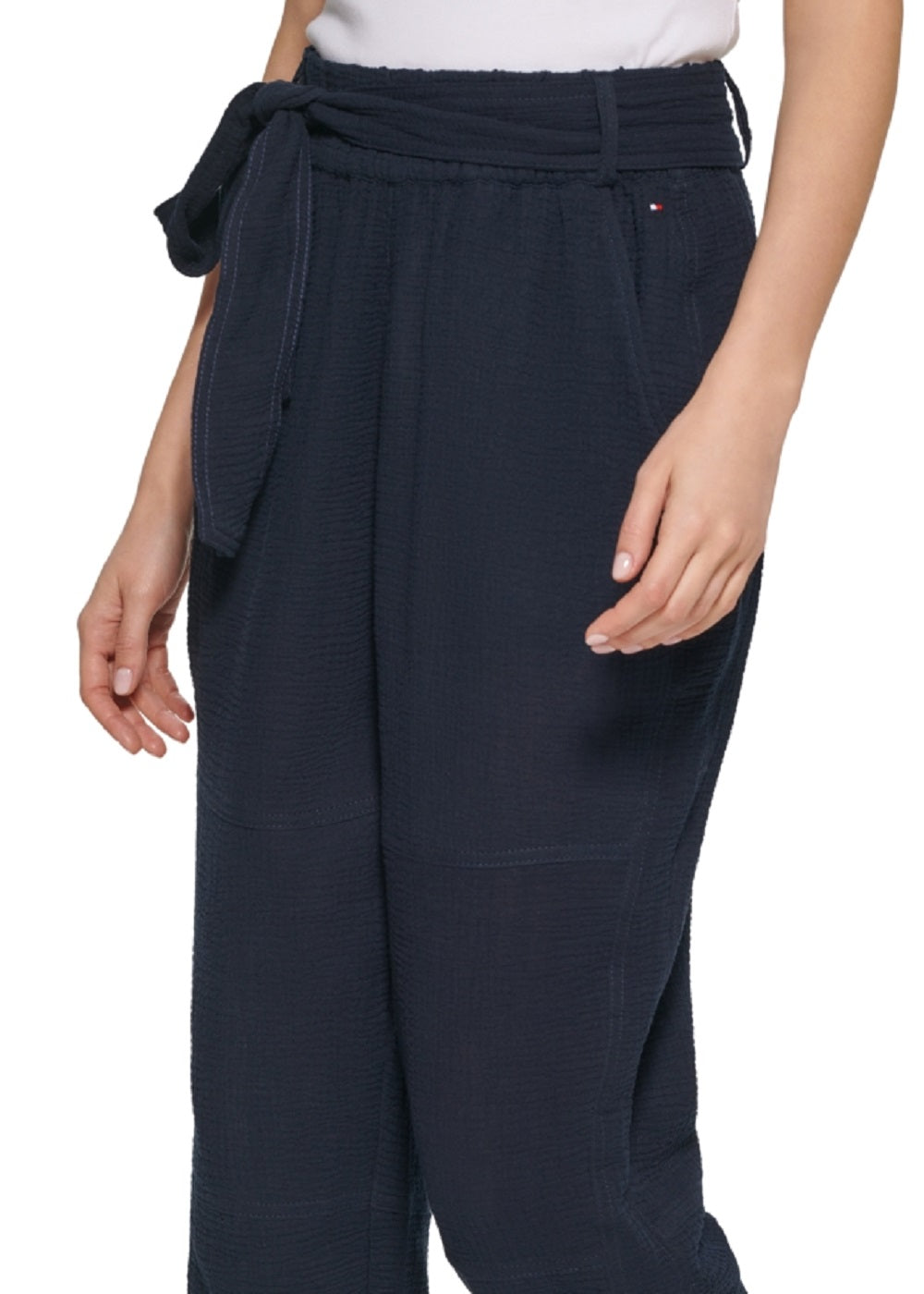 Calça Tommy Hilfiger Feminina com Cinto Azul Tamanho X-G
