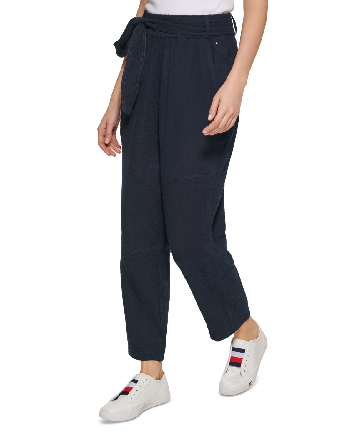 Calça Tommy Hilfiger Feminina com Cinto Azul Tamanho X-G