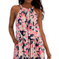 Vestido longo feminino Tommy Hilfiger com estampa floral e alças finas, rosa, tamanho extrapequeno
