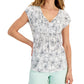 Tommy Hilfiger Blusa Feminina Estampa Floral Ladder Trim Pintucked Branca Tamanho X-G