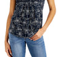 Tommy Hilfiger Blusa Feminina Estampa Floral Ladder Trim Pintucked Branca Tamanho Médio