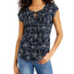 Tommy Hilfiger Blusa Feminina Estampa Floral Ladder Trim Pintucked Branca Tamanho Médio
