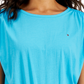 Tommy Hilfiger Blusa Feminina Lisa com Cintura Smocked Azul Tamanho Médio