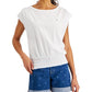 Tommy Hilfiger Blusa Feminina Lisa com Cintura Smocked, Branca, Tamanho Grande