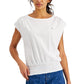 Tommy Hilfiger Blusa Feminina Lisa com Cintura Smocked, Branca, Tamanho Grande