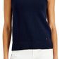 Tommy Hilfiger Suéter Feminino Sem Mangas Crochê Azul Tamanho P
