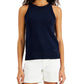 Tommy Hilfiger Suéter Feminino Sem Mangas Crochê Azul Tamanho P