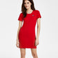 Vestido camiseta canelado feminino Tommy Jeans vermelho tamanho médio