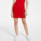 Vestido camiseta canelado feminino Tommy Jeans vermelho tamanho médio