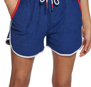 Shorts Tommy Hilfiger Toalha Terry Feminino Azul Tamanho X-G