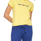 Camiseta Tommy Hilfiger Sport Logo Feminina Amarela Tamanho XXG