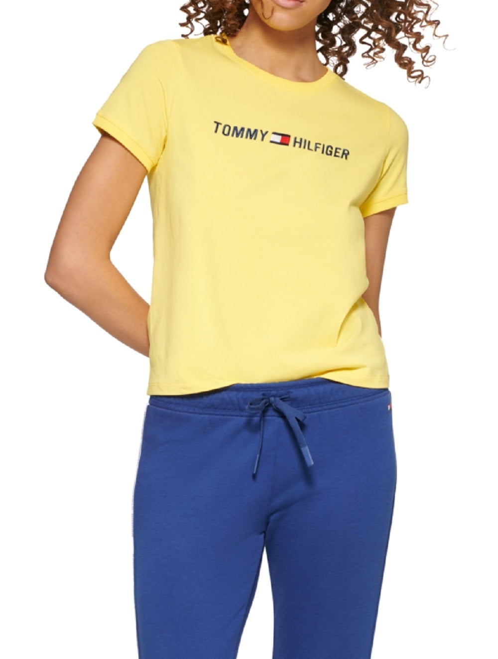 Camiseta Tommy Hilfiger Sport Logo Feminina Amarela Tamanho XXG