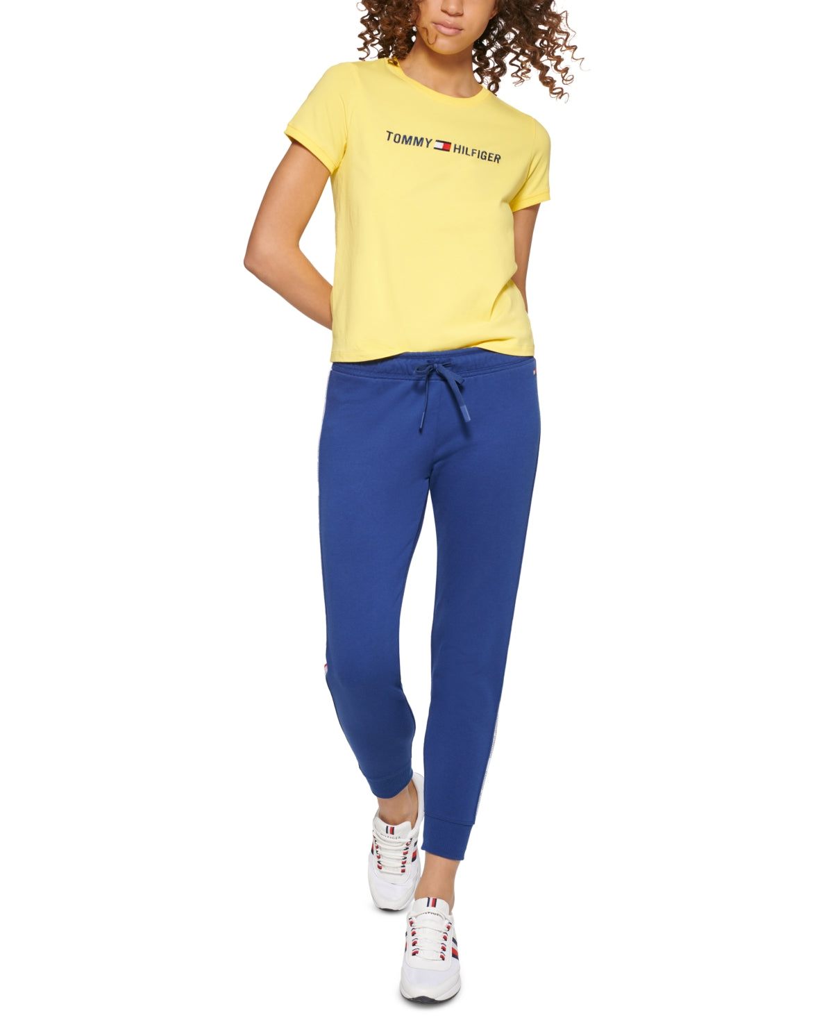 Camiseta Tommy Hilfiger Sport Logo Feminina Amarela Tamanho XXG