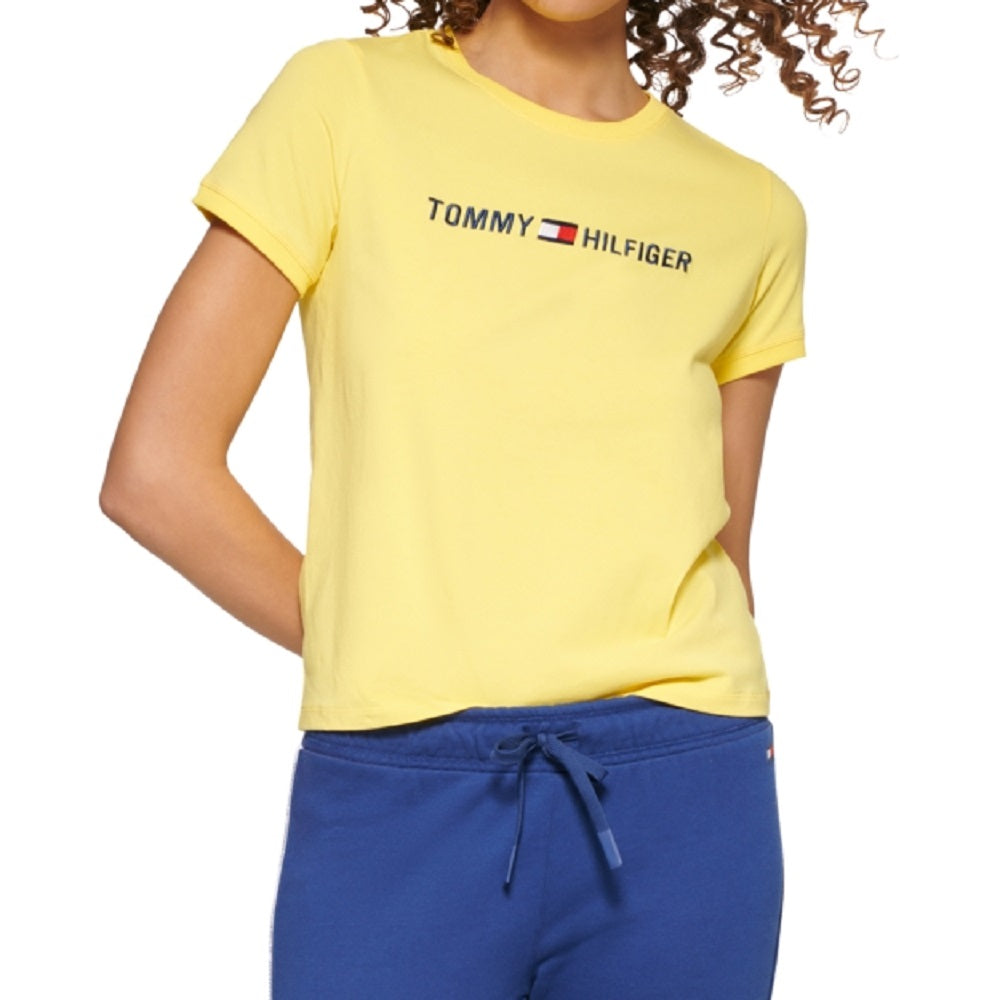 Camiseta Tommy Hilfiger Sport Logo Feminina Amarela Tamanho XS