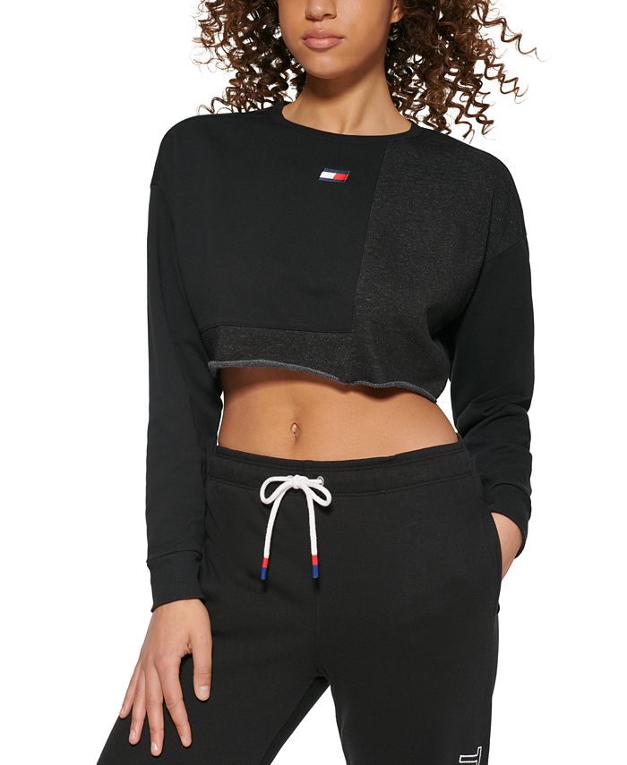 Tommy Hilfiger Moletom Cropped Feminino Cinza Tamanho Médio