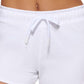 Tommy Hilfiger Shorts felpudos com logo esportivo feminino, branco, tamanho pequeno