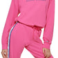 Tommy Hilfiger Moletom Feminino Recortado Rosa Tamanho Médio