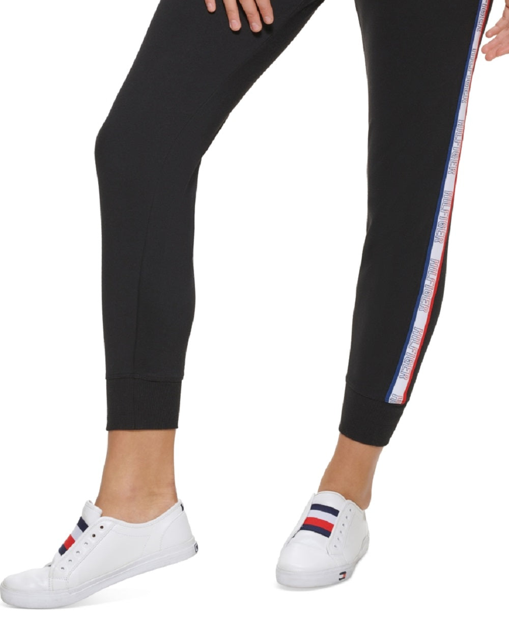 Calça de moletom feminina Tommy Hilfiger Classic Slim Fit preta, tamanho XX-G