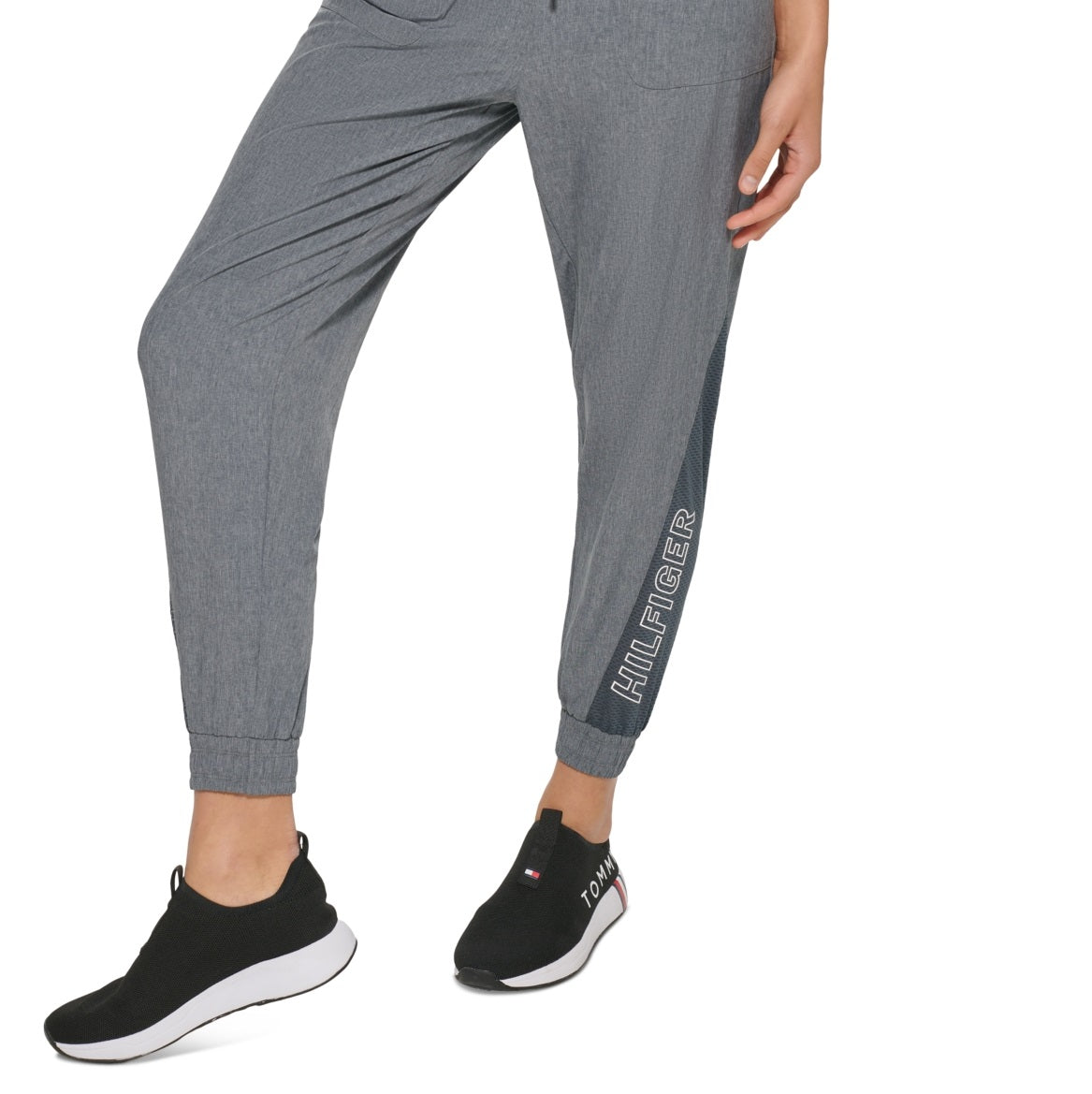 Calça de moletom feminina Tommy Hilfiger cinza, tamanho médio