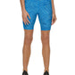 Tommy Hilfiger Shorts de ciclismo de compressão de cintura alta estampado feminino, azul, tamanho XG