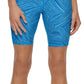 Tommy Hilfiger Shorts de ciclismo de compressão de cintura alta estampado feminino, azul, tamanho XG