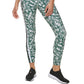 Calça legging de compressão feminina Tommy Hilfiger com estampa de palmeira e cintura alta, verde, tamanho pequeno