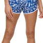 Shorts de corrida feminino Tommy Hilfiger com estampa de palma, azul, tamanho pequeno