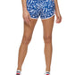 Shorts de corrida feminino Tommy Hilfiger com estampa de palma, azul, tamanho pequeno