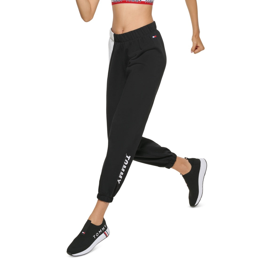 Calça jogger feminina Tommy Hilfiger Relaxed Fit Preta Tamanho XX-G