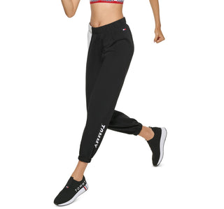 Calça jogger feminina Tommy Hilfiger Relaxed Fit Preta Tamanho XX-G