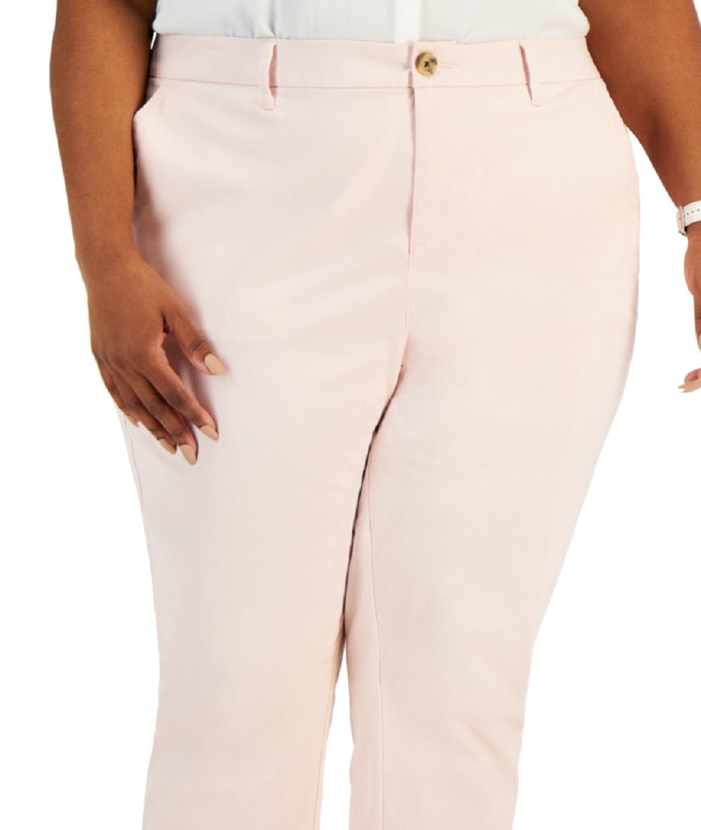 Calça Chino Tommy Hilfiger Th Flex Feminina Rosa Tamanho 22W