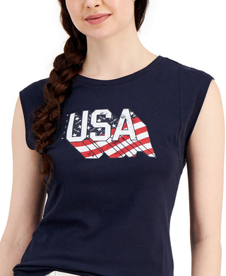 Tommy Hilfiger Americana Regata Feminina Azul Tamanho Médio