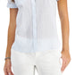 Camisa de acampamento listrada de algodão feminina Tommy Hilfiger, azul, tamanho X-S