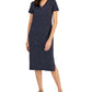 Vestido midi feminino Tommy Hilfiger com bolinhas, azul, tamanho X-S
