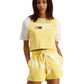 Tommy Jeans Shorts Femininos de Algodão Tie Dye em Malha Amarelo Tamanho Médio