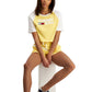 Camiseta Tommy Jeans Feminina Fused Logo Baseball Amarela Tamanho P