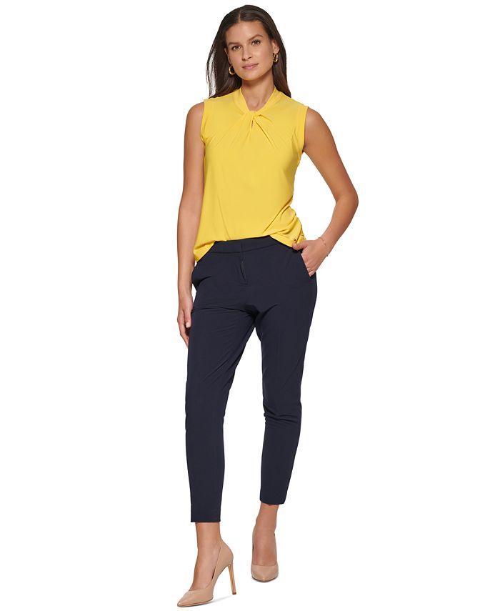 Tommy Hilfiger Blusa Feminina Gola Alta Amarela Tamanho P