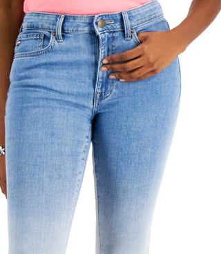 Calça jeans skinny Tommy Hilfiger Tribeca Th Flex Dip Dye feminina, azul, tamanho 18