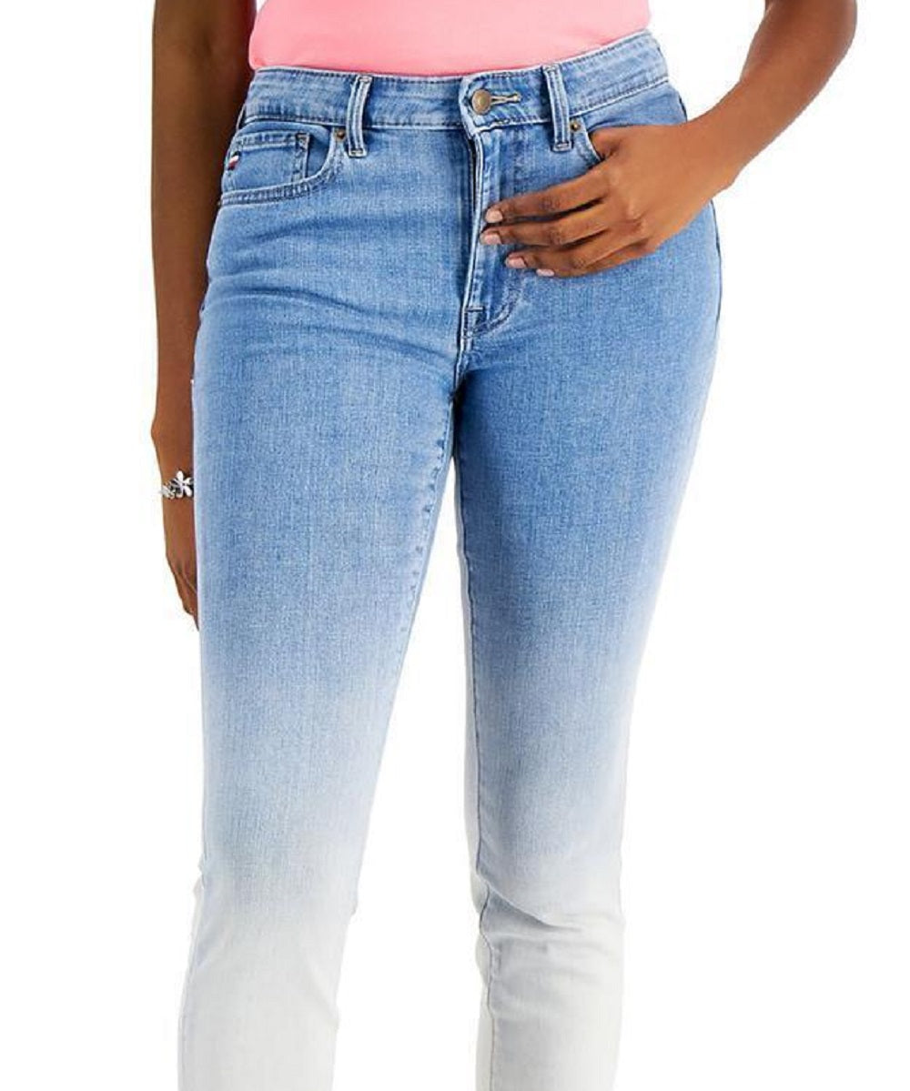 Calça jeans skinny de cintura alta Tommy Hilfiger feminina, azul, tamanho 16