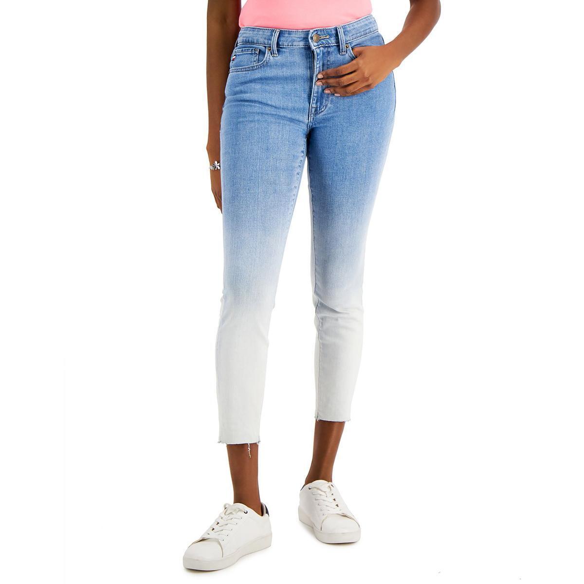 Calça jeans skinny de cintura alta Tommy Hilfiger feminina, azul, tamanho 4