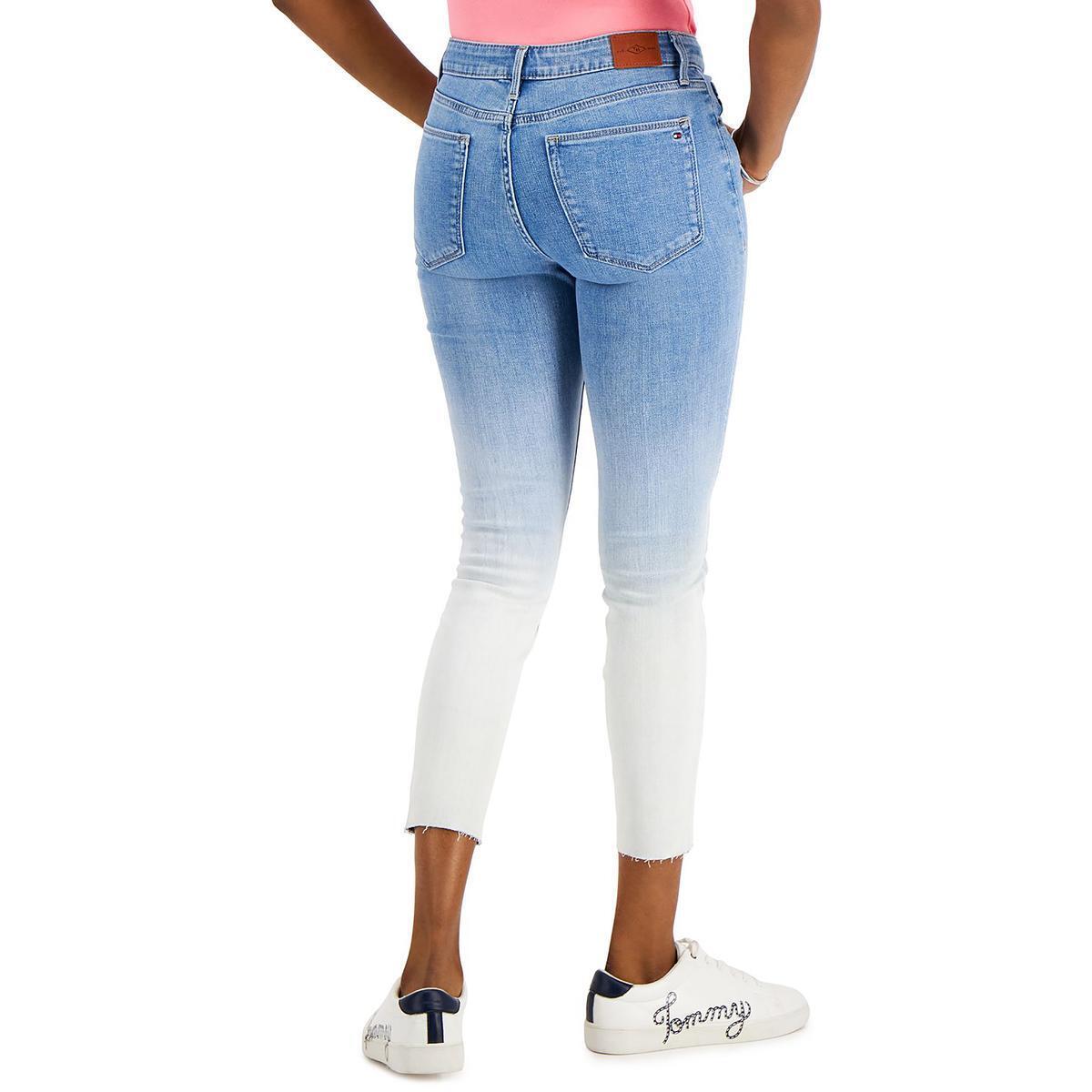 Calça jeans skinny de cintura alta Tommy Hilfiger feminina, azul, tamanho 4