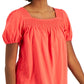 Tommy Hilfiger Blusa Feminina Manga Bufante Smocked Vermelha Tamanho Grande