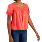 Tommy Hilfiger Blusa Feminina Manga Bufante Smocked Vermelha Tamanho Grande