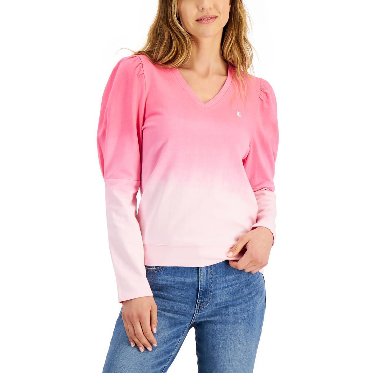 Moletom Tommy Hilfiger Feminino Algodão Ombré Rosa Tamanho Médio